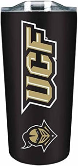 Campus Colors NCAA Stainless Steel Tumbler perfect for Gameday - 18 oz - Double Walled - Keeps Drinks Perfectly Insulated (Central Florida Knights - Black)