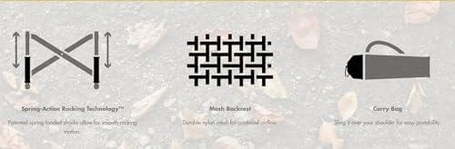 GCI OUTDOOR Roadtrip Rocker Camping Chair | Portable, Folding Rocking Chair with Solid, Durable Armrests, Drink Holder & Comfortable Extended Backrest — Hunter Green