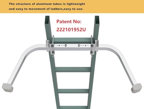 Ladder Stabilizer,Heavy Duty Aluminum Extended Ladder Accessory for Roof Gutter Cleaning Tools,Ladder Stand-Off Wing Span/Wall Ladder Hooks with Non-Slip Rubber Bottom pad.(Patent)