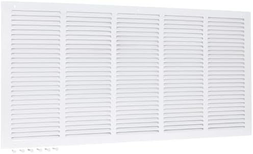 EZ-FLO 30 x 14 Inch (Duct Opening) Return Air Vent Cover for Wall or Ceiling, Solid Steel Return Air Grille, HVAC Vent Cover, White, 61650