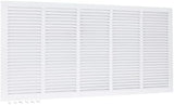 EZ-FLO 30 x 14 Inch (Duct Opening) Return Air Vent Cover for Wall or Ceiling, Solid Steel Return Air Grille, HVAC Vent Cover, White, 61650