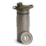 GRAYL GeoPress Titanium 24 oz Water Purifier Bottle with Cooking Lid - Filter for Hiking, Camping, Survival, Travel (Olive Drab)