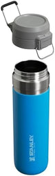 Stanley Quick Flip GO Water Bottle 24 oz | Push Button Lid | Leakproof and Packable for Travel and Sports | Insulated Stainless Steel | BPA-Free | Azure