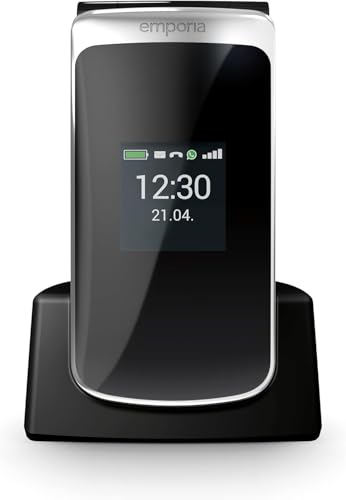 Emporia TOUCHsmart.2 New Edition, 4G Handy für Senioren, dedizierte Taste für Whatsapp und Messaging-App, hohe Lautstärke, 3.25" Farbdisplay, Ladestation, Schwarz (Italien)