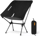 CAMEL CROWN Portable Camping Chair Folding Compact Lawn Lightweight Backpacking Chair with Carry Bag for Outdoor Hiking Beach Travel Picnic Festival Black