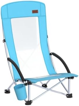 Nice C Beach Chair, Beach Chairs for Adults 2 Pack w/Cooler Compact High Back, Cup Holder & Carry Bag & Heavy Duty Outdoor, Camping, BBQ, Travel, Picnic, Festival (Set of 2 Blue)
