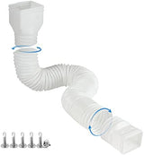 White 1-Pack Rain Gutter Downspout Extensions Flexible, Drain Downspout Extender,Down Spout Drain Extender, Gutter Connector Rainwater Drainage,Extendable from 21 to 68 Inches