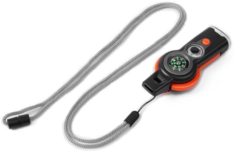 Emergency Survival Function Whistle, Outdoor Multifunctional Tool Safety Whistle with Lanyard, Ideal for Kayaking, Boating, Hiking, Camping, Climbing, Hunting, Fishing