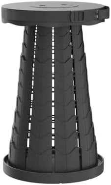 Collapsible Stool 2-Pack & Carry Bag + Clips - Upgraded Portable Folding Stool, Height Adjustable, Lightweight, Retractable Telescoping Camping Seat Travel Chair, Foldable Footrest - Max 400lbs