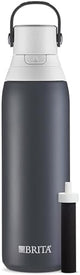 Brita Stainless Steel Premium Filtering Water Bottle, BPA-Free, Reusable, Insulated, Replaces 300 Plastic Water Bottles, Filter Lasts 2 Months or 40 Gallons, Includes 1 Filter, Carbon - 20 oz.