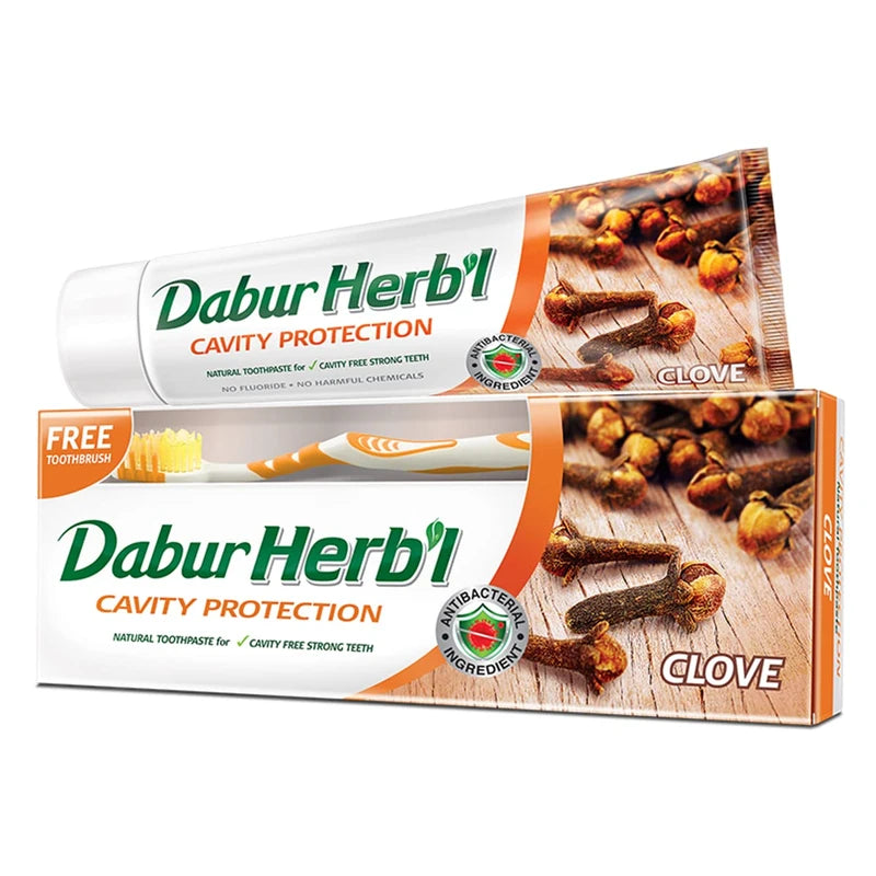 Dabur Herbal Toothpaste, 150gm+Free Toothbrush