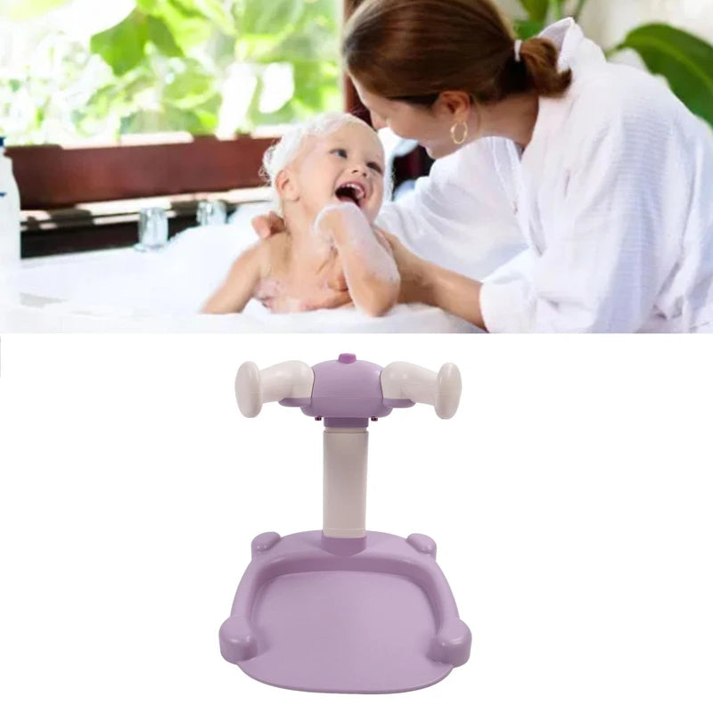 Baby Hug Bath Tower, Non Slip Toddler Shower Stand Support, Adjustable Baby Shower Stand, for Bathroom (Purple)