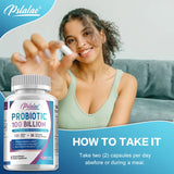 Pslalae Probiotic 100 Billion - Gut Health, Relieve Gas and Bloating - with Prebiotic