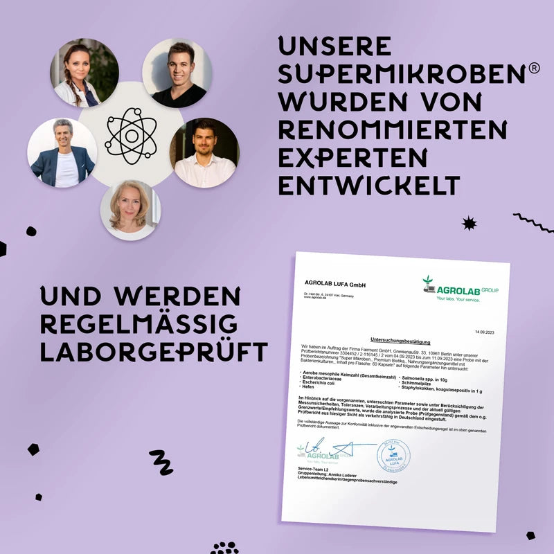 fairment SuperMikroben® - 60 Capsules per Glass | Vegan | + with Acacia Fibres and Zinc | Easy to Use | 1 x Glass