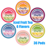 Cozy Up | Sweeten Iced Fruit Tea Variety Sampler Pack Compatible with Keurig K-Cup Brewers (Passion, Lemon, Peach, Berry Black Tea, Apple Green Tea, Peach Oolong), 36-Count