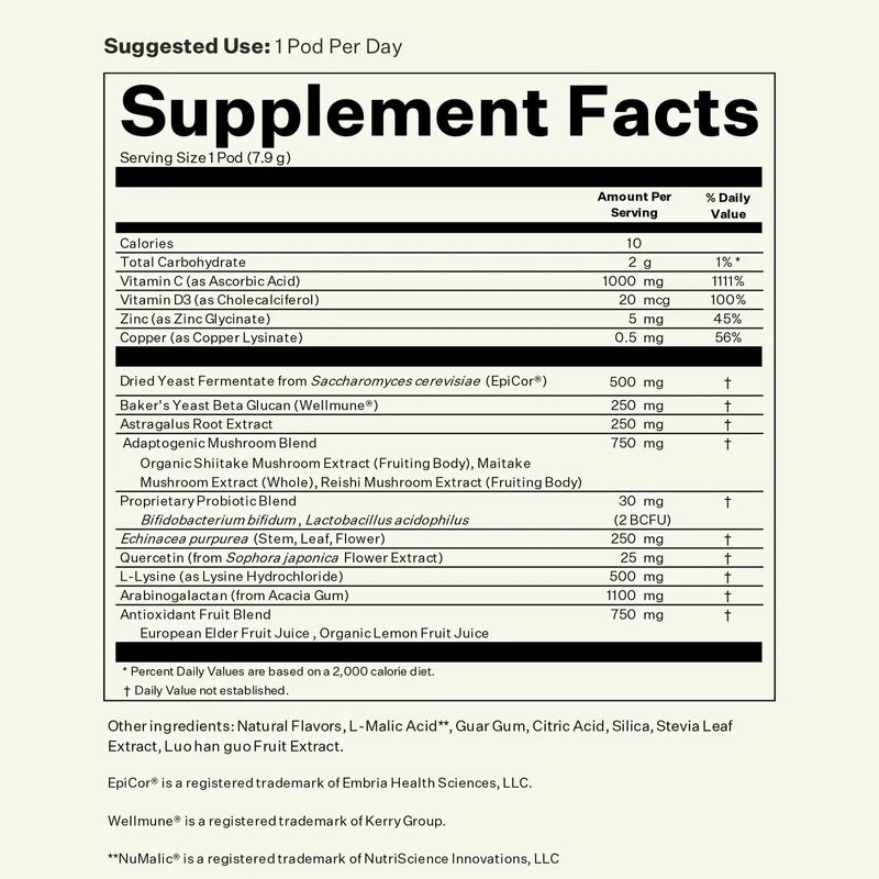 Blueshift Immune Ultra, Immune Support Drink Mix with Immune Support Vitamins, Vitamin C, Zinc, Epicor, Wellmune, Elderberry & Immune-Defending Pre+Probiotics, Blueberry Acai, 14 Pack