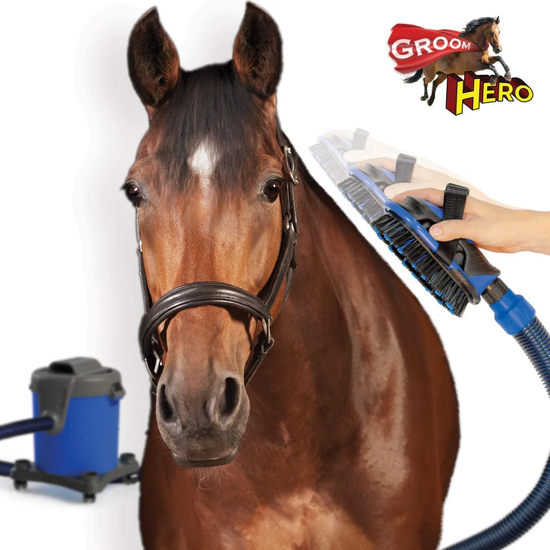 Groom Hero Vacuum Brush Kit for Horse Grooming – Cleaning Furniture, Carpets, and Auto Interiors – Great for All Pets