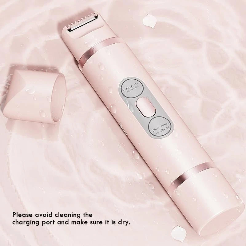 2 in 1 Rechargeable Electric Hair Shaver, 1 Count Double Cutter Head Design Hair Remover, Wet & Dry Use Body Hair Trimmer for Home & Travel - Color: Pink, Specification: 1 count