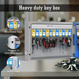 WeHere 24 Key Lock Box Wall Mount, APP Bluetooth/One Time Password Share/Wi-Fi Remote/Fixed Code/Key Unlock, Smart Key Cabinet, Key Organizer box for Apartment, Hotel, Office, House Key Manage