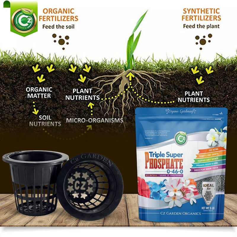 Triple Super Phosphate 0-46-0 Fertilizer Made in USA - Bloom Booster - TSP Pure Phosphorus Plant Food for Plants & Flower Gardens - Fruit, Vegetables