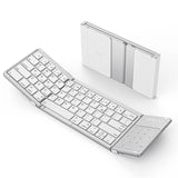 SODI Foldable Keyboard with Sensitive Touchpad, Portable Wireless Keyboard for iMac, Multi Devices, 2 in 1 Pocket-Sized Bi-Folding Portable Key-Board, Travel