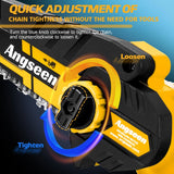 Mini Chainsaw 6 Inch,1000W Brushless Motor Electric Chainsaw Cordless with 8000mAh Batteries & Auto Oiler-System, Small Chainsaw Battery Powered for Tree Branches Trimming Wood Cutting Yellow