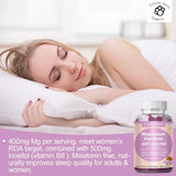 Magnesium Glycinate Gummies 400mg with Inositol 500mg - Sugar-Free, Vegan, Non-GMO - Supports Sleep, Stress Relief, Muscle & Metabolism Health - No Melatonin, Gluten-Free - 60 Pectin Gummies