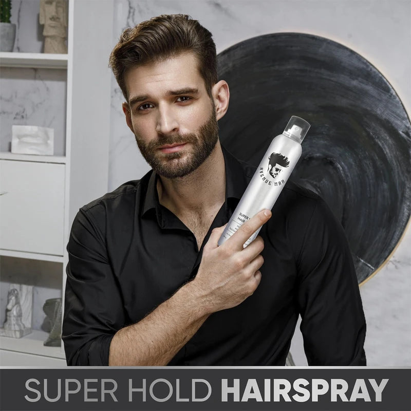 Avenue Man Super Hold Hairspray (10 oz) - Hair Products For Men - Super Strong Hold & Fast Drying Hair Spray for All Hair Types - Paraben-Free