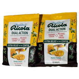 Ricola 2 Bags Ricola Dual Action Extra Relief Cough Drops Honey Lemon 19 Ct Exp: 12/24