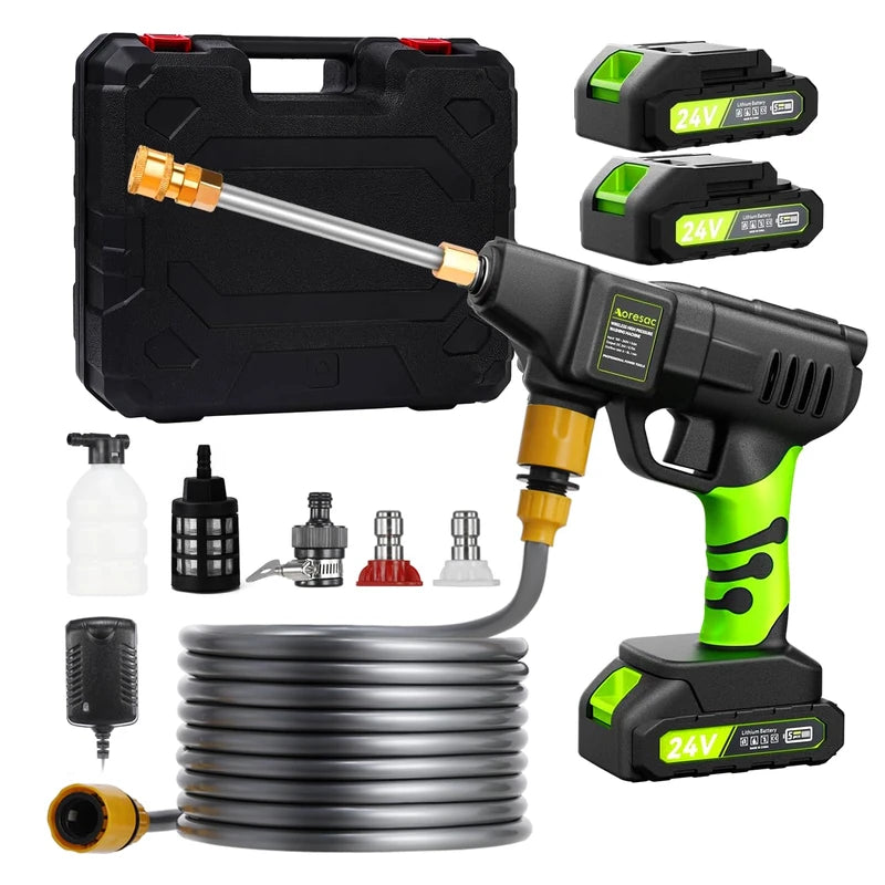 AORESAC Cordless Pressure Washer, Power Cleaner, MAX 800-PSI, 1.56 GPM, 24V Battery Powered Power Washer with Rechargeable 2000mAh Battery for Car/Floor Cleaning & Fence Cleaning