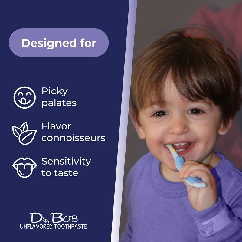 Dr. Bob Dr. Bob Unflavored Toothpaste - Natural Xylitol - Baby Toddler Kids - Toothpaste with Fluoride for Sensitive Teeth - No Artificial Flavors - SLS Free Dye Free - 4oz 4 Ounce Pack of 1