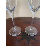 Dom Perignon Signed DOM PERIGNON Crystal Etched SHIELD LOGO 9 1/8" CHAMPAGNE FLUTES Set Of 2