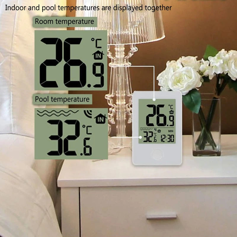 Wireless Solar Pool Temperature Meter High Accuracy IPX8 Waterproof LCD Display Digital Floating Temperature Detector