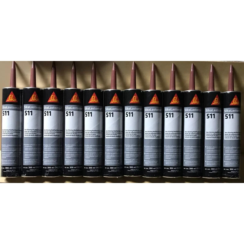 SikaLastomer 511 Non-Skinning Modified Butyl Sealant 300 ml Cartridge Lot of 12