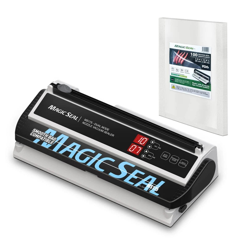 Magic Seal MS175 Vacuum Sealer and 100pcs 8” X 12” Smooth Vacuum Bags Bundle
