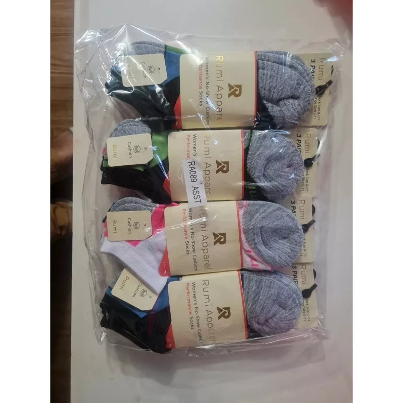 Rumi Apparel Socks Pair Size Sock Side 9-11 and Shoe Side 5-11   12 Pair