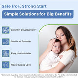 Wellements Organic Iron Drops for Babies & Toddlers (1 fl oz) | Cherry Flavor Liquid Iron Supplement | For Infants 4+ Months to 3 Years | Supports Growth & Development