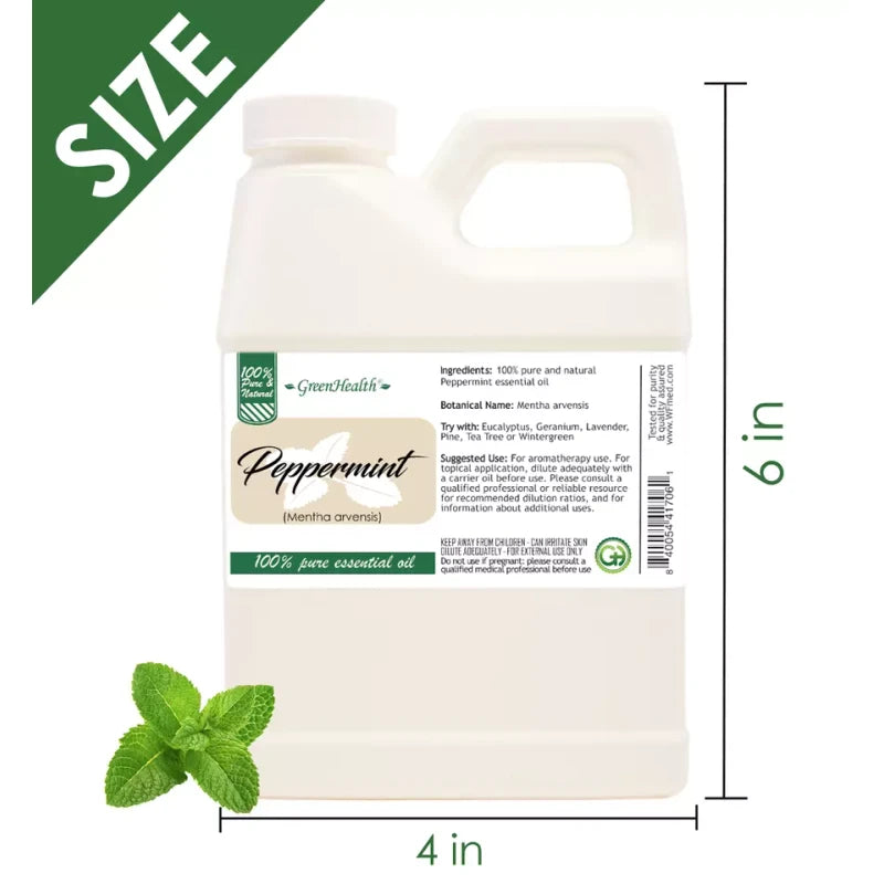 100% Pure Japanese Peppermint Essential Oil – Bulk Size, 16 fl oz | Therapeutic Grade, Steam Distilled, Mentha Arvensis