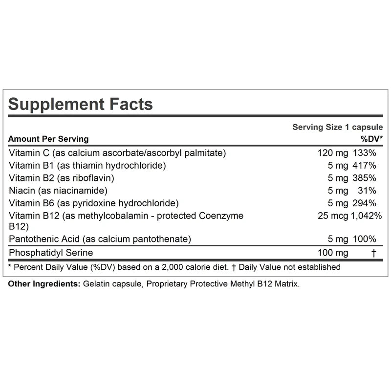 ANDREW LESSMAN PS 100 Phosphatidyl Serine 120 Capsules – Supports Mental Clarity, Positive Mood, Memory, Cognitive Function. Essential for Neurotransmitter Production and Release. No Additives