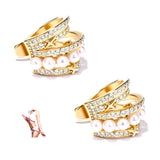 Astennu Lymphvity Auriculotherapy White Onyx Ear Cuff Slimio Auricular Rowline Earrings Earacupressure White Onyxes Detoxiear Cuffs Lymphatic Drainage Earrings Non Pierced Clip on Ear Cuffs