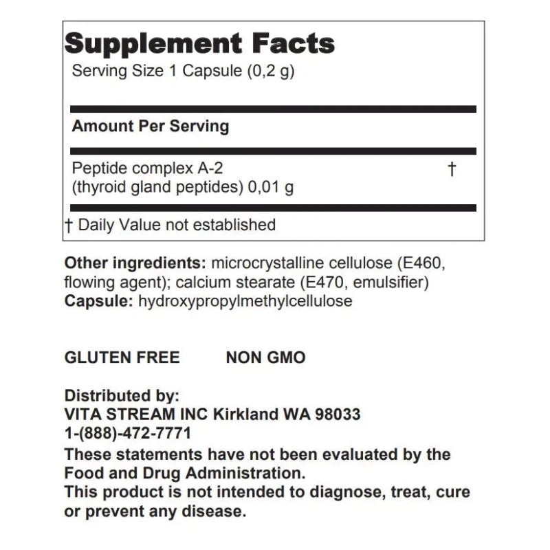 GARMONIA A-2 Thyreogen Khavinson Natural Thyroid Peptide Bioregulator 20 capsules