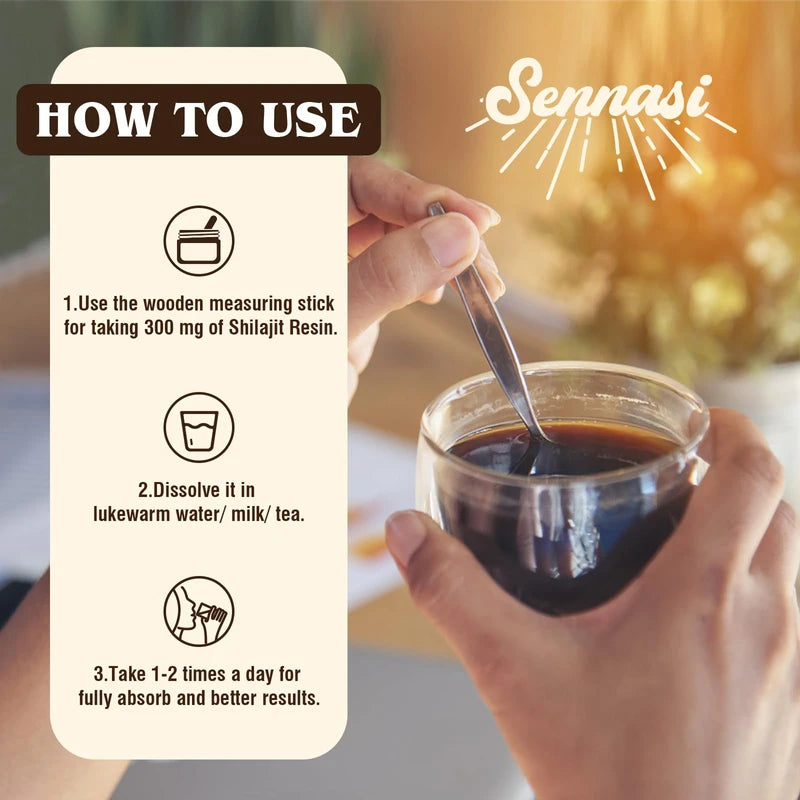 Sennasi Shilajit Pure Himalayan Organic Shilajit Resin - 600mg Maximum Potency Natural Organic Shilajit Resin with 85+ Trace Minerals & Fulvic Acid for Energy, Immune Support, 30 Grams (1 Pack)