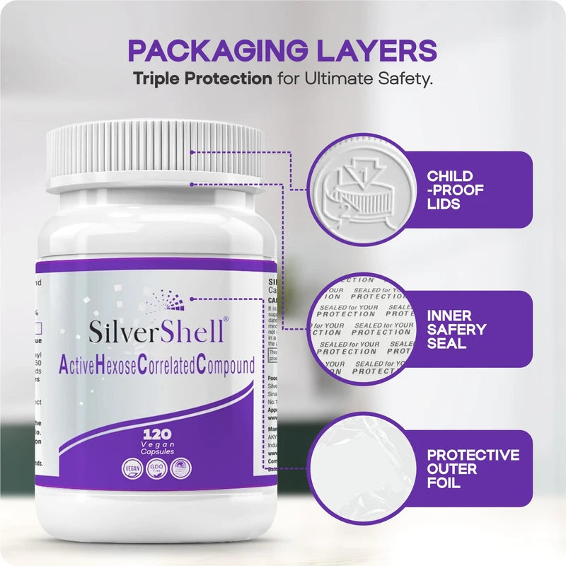 silvershell silvershell Active Hexose Correlated Compound, Immune Support Supplement, Shiitake Mushroom Extract, Supports Natural Killer Cell Activity-120 Veggie Capsules, Natural Ingredients