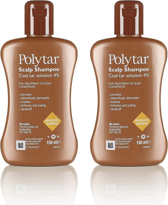 Polytar Scalp Coal Tar Shampoo 150ml - Pack of 2