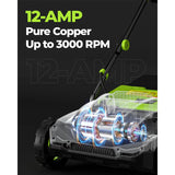 BUCOTOD 2-in-1 Electric Dethatcher and Scarifier, 13-Inch Raking & Scarifying, Turf Dethatcher & with 4-Position Height Adjustment, 14.5 gal Removable Thatch Bag for Lawn Health