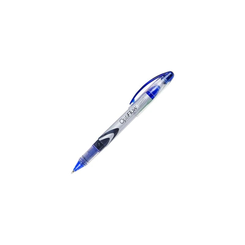 Staples OptiFlow Rollerball Pens, Fine Point, Blue, Dozen