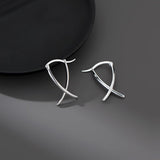 SLUYNZ 925 Sterling Silver X Hoop Earrings for Women Teen Girls Minimalist Hoop Earrings Huggie (A-Sterling Silver)