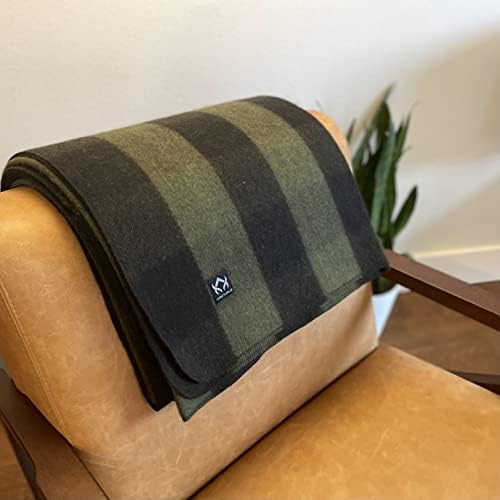 Arcturus Plaid Wool Blankets - 4.5lbs Warm, Heavy, Washable, Large | Great for Camping, Outdoors, Sporting Events, or Home