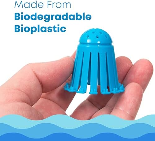 TubShroom Toss 21pk Disposable Bath Tub Drain Strainers - Hair Catcher Snare for Shower Bathtub to Prevent Clogged Drains, Traps Human and Pet Hair, One Year Supply (Blue)