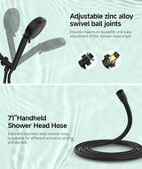 SunCleanse Filtered Shower Head with Handheld, 9-Spray Setting Detachable Showerhead with Filters, Shower Head for Hard Water - Filtered Chlorine, Improve Skin and Hair Texture, Black